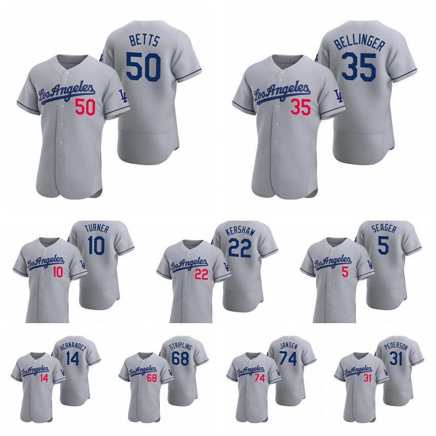 

NCAA Los Angeles Dodgers Mens A.J. Pollock Mookie Betts Cody Bellinger Corey Seager Enrique Hernandez Clayton Kershaw Baseball Jerse, Black