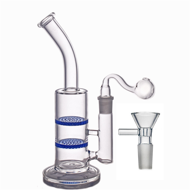 

Honeycomb Glass Bong dab oil rigs Water Pipes heady wax rig pipe Filter Diffuser Percolator 18mm beaker bong with glass oil burner pipe