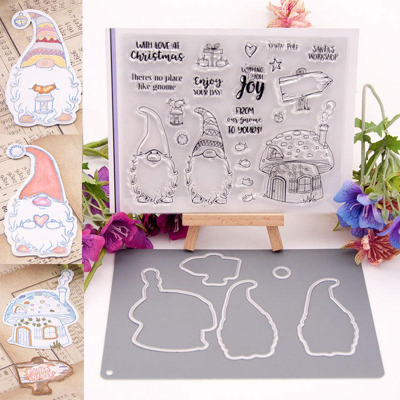 

Decorative Objects & Figurines 1 Pack 2021 Christmas Blessing Words Santa Claus Gift Box Stamps And Dies For Card Making Scrapbooking