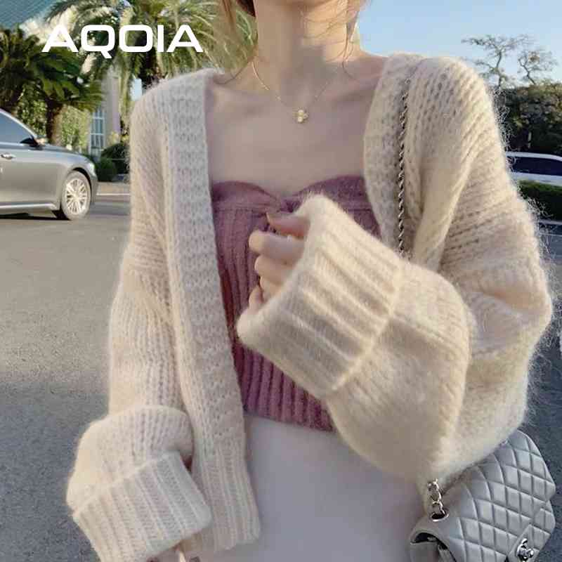 

Winter Oversize Sweater Women Cardigans Loose  Coats Casual Fashion Knitted Solid Plus Size Clothing 210521, Random color