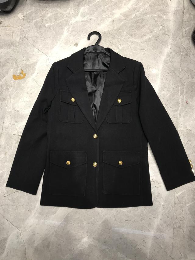 

Net red fried street small suit spring clothing 2021 new design feeling Lapel Multi Pocket black suit coat female, Black;red