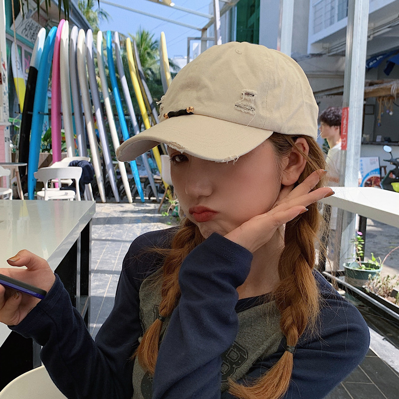 

Soft top Beige baseball cap women's summer sunscreen and sunshade fashion wide brim cap spring and summer big head cap, Navy