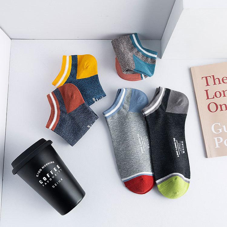 

Men's Socks Spring And Summer Japanese Short Printed Thin Casual Invisible Boat, Black