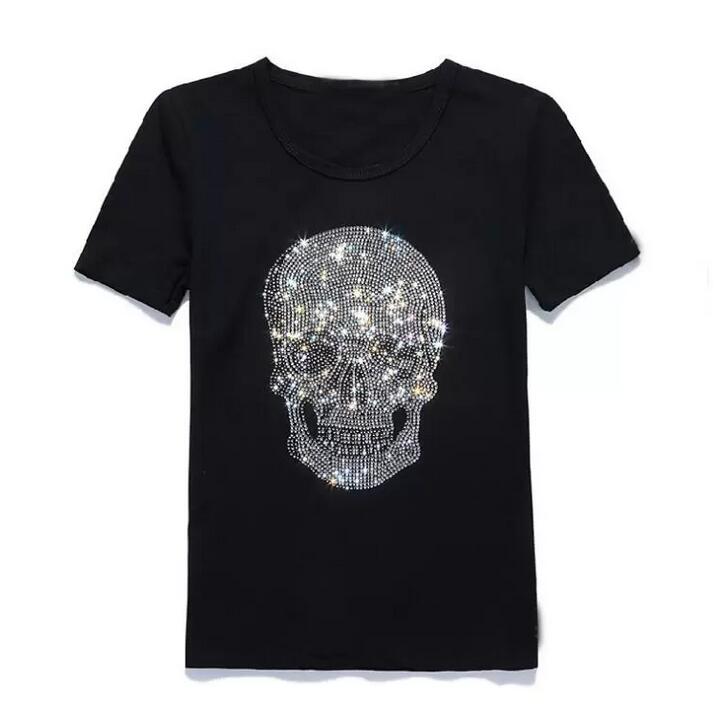 

Mastermind Japan Shining Diamond Skull O-neck Short-sleeve Cotton T-shirt Tee Black