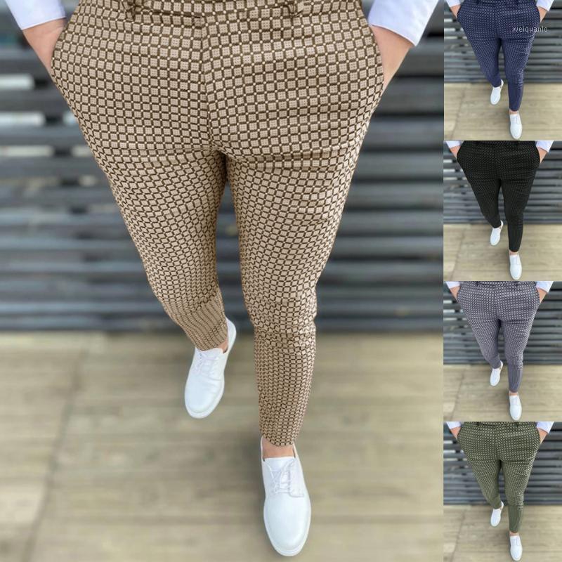 

Men' Pants Plaid Spot Fashion Business Casual Long Trousers Men Suit Wedding Party Dress Social Clothing, Black