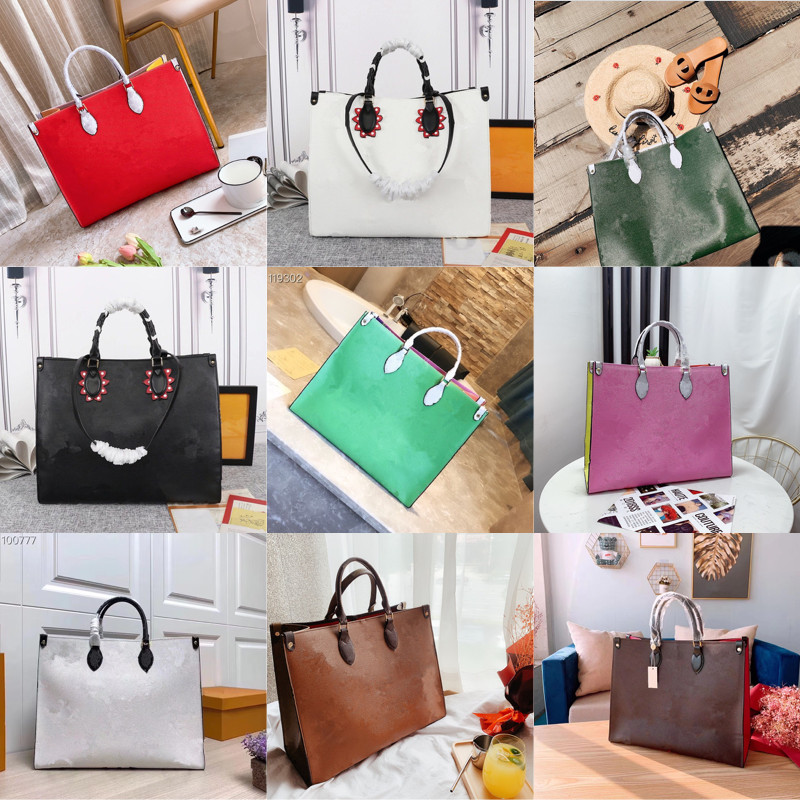 

Luxury large shopping bag 41 cm woman designer leather contrast color beach bag classic L handbag price discount, 41x34x19cm