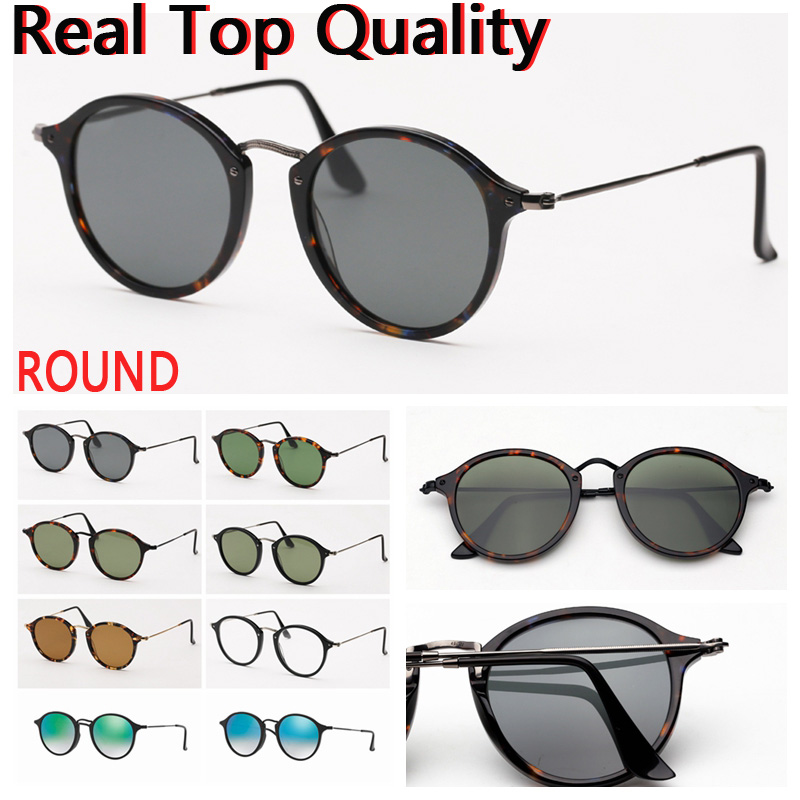 

sunglasses round fleck for women sunglasses mens sunglasses shades real glass lenses UV400 with leather case, cloth, and retailing packages, White;black