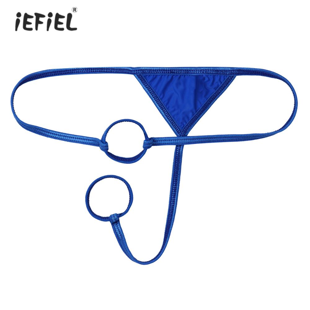 

Mens Lingerie G-string Thong Underwear O-Ring T-Back Sexy Thong Bikini Briefs Panties Elastic Crotchless Underpants Nightwear