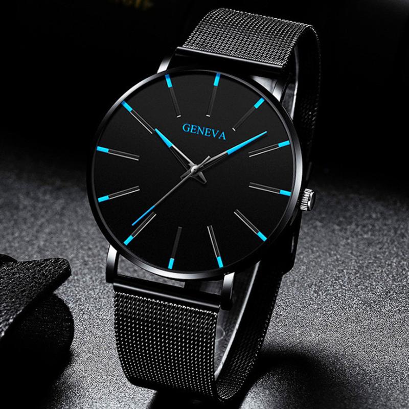 

Wristwatches Luxury Minimalist Men's Fashion Ultra Thin Watches Simple Men Business Stainless Steel Mesh Belt Quartz Watch Relogio Masculino, Slivery;brown