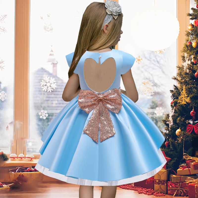

Girl's Dresses Princess Wedding Birthday For Girl Elegant Party Sequins Christening Dress Christmas Kid Children Formal Pageant Clothes, Red;yellow