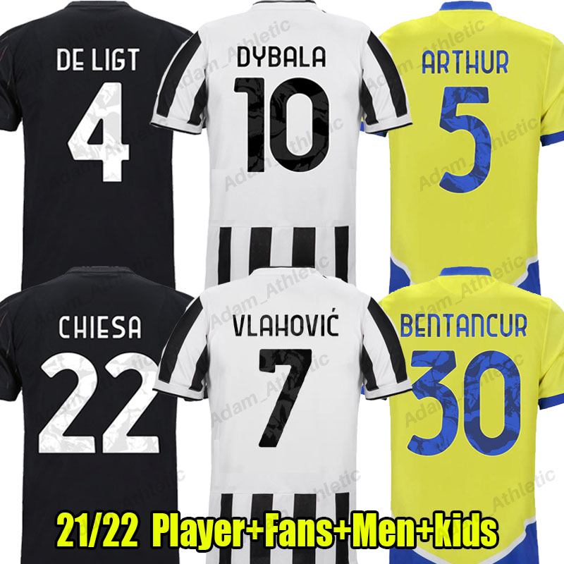 

Dusan VLAHOVIC soccer jerseys Home away fans player version 2021/22 BUFFON CR7 Cristiano football shirts Platini Nedved Piero Zidane Cannava, Black;yellow
