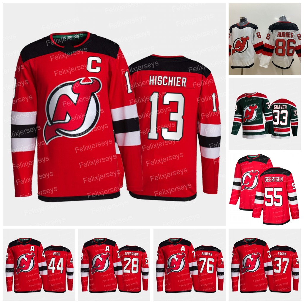 

Womens New Jersey Devils Jersey Mason Geertsen Ryan Graves Pavel Zacha Mackenzie Blackwood Jack Hughes P.K. Subban Nico Hischier Tomas Tatar Hamilton Dawson Mercer, White third women: size s-xxl