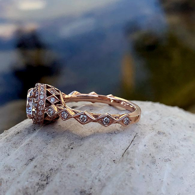 

Mens and womens RING creative rose gold set zircon