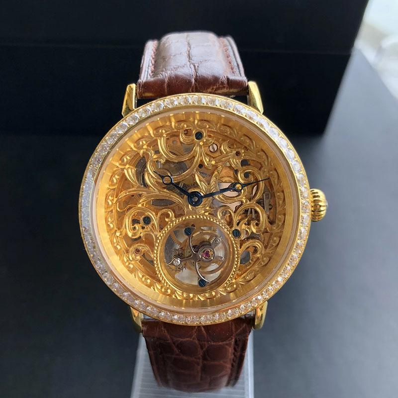 

Wristwatches SUGESS Skeleton Tourbillon Watch Men Seagull ST8000 Movement Mens Watches Top Famous Gold Sterile Transparent Dial, Modern silver