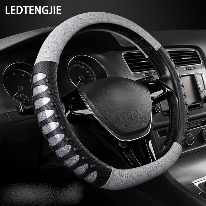 

Steering Wheel Covers LEDTENGJIE Car Cover Massage Silicone Breathable Wear-resistant Non-slip Durable Sweat-absorbent Fashion Interior
