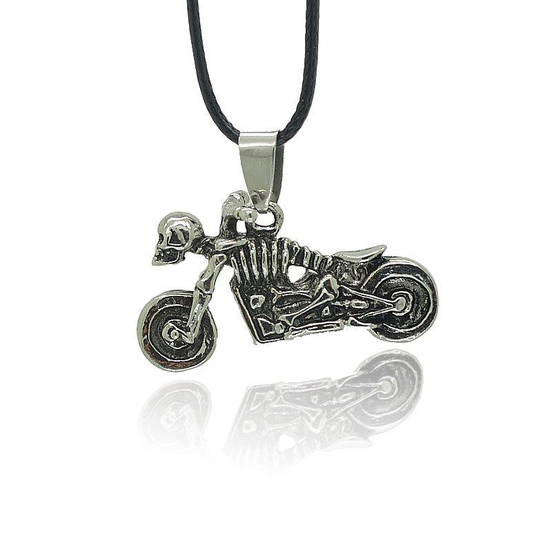 

Pendant Necklaces Fashion Personality Skull Men's Necklace Titanium Steel Trend Hip Hop Motorcycle