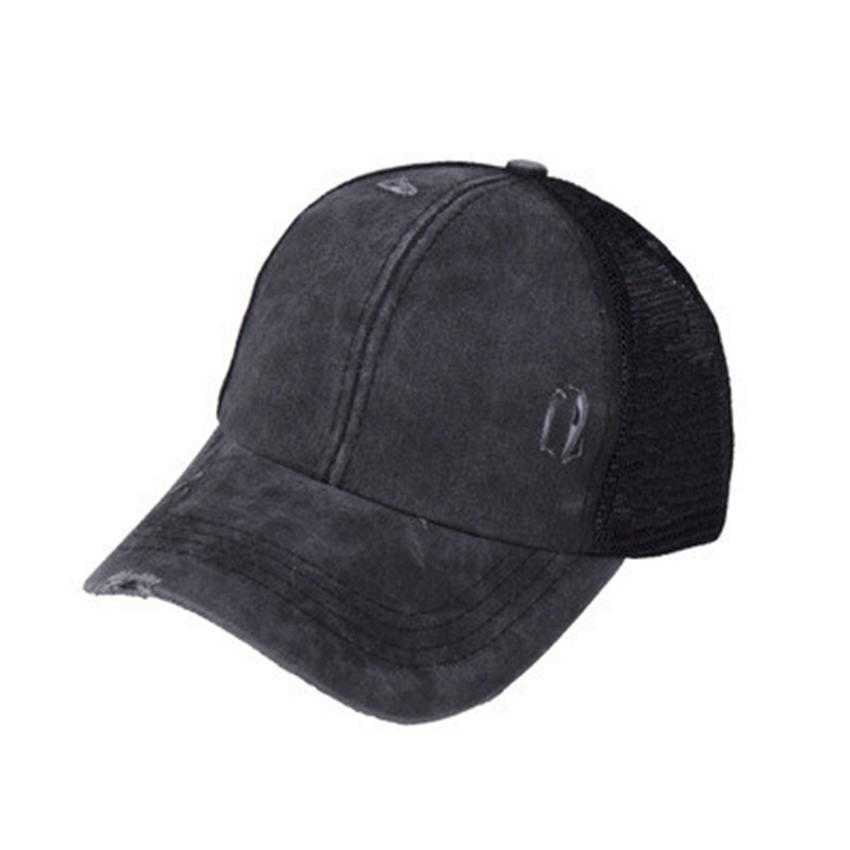 Ponytail Hats Snapbacks Washed Mesh Back Leopard Camo Hollow Messy Bun Baseball Cap Trucker Hat CYZ3153