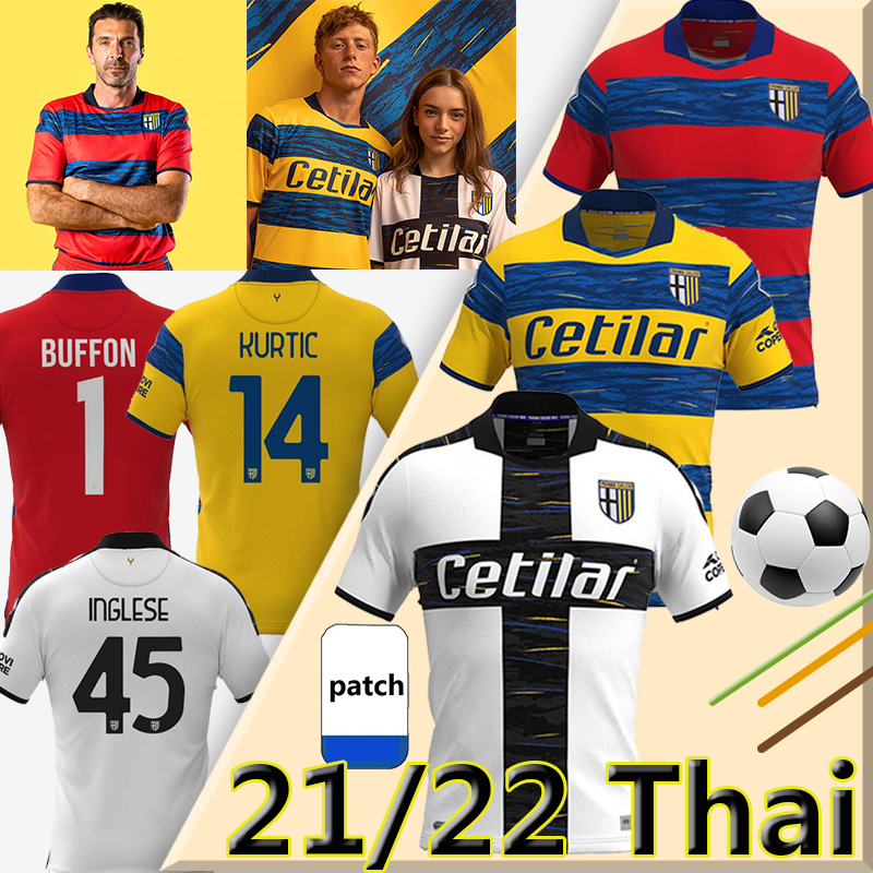 

BUFFBN Parma Soccer Jerseys goalkeeper 2021 2022 INGLESE GERVINHO MIHAILA KARAMOH ALVES Football Shirt 21/22 KURTIC GRASSI ADORANTE home away uniforms THAI, 21-22 goalkeeper