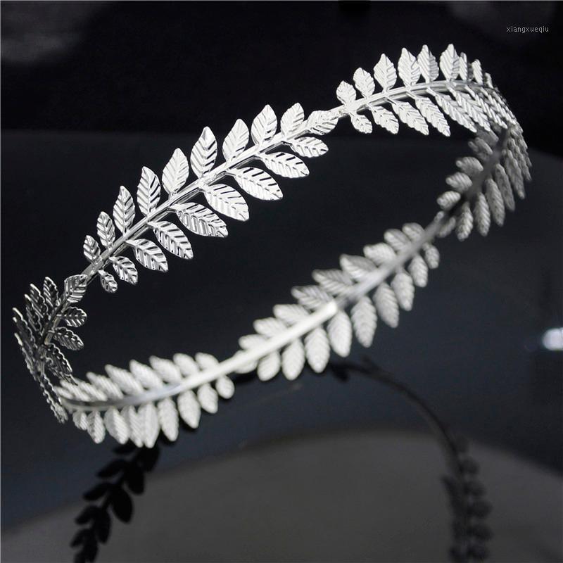 

Fashion Headband Hair Band Baroque Vintage Golden Olive Leaves Tiaras Crown Bridal Wedding Headdress Brides Jewelry Clips & Barrettes, Golden;silver