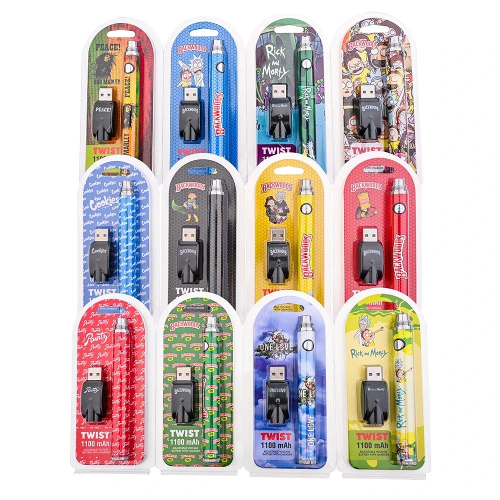 

Backwoods Runtz Bob Marley Cookies Twist Battery 1100mah 12 styles with Ego Charger preheat vape pen