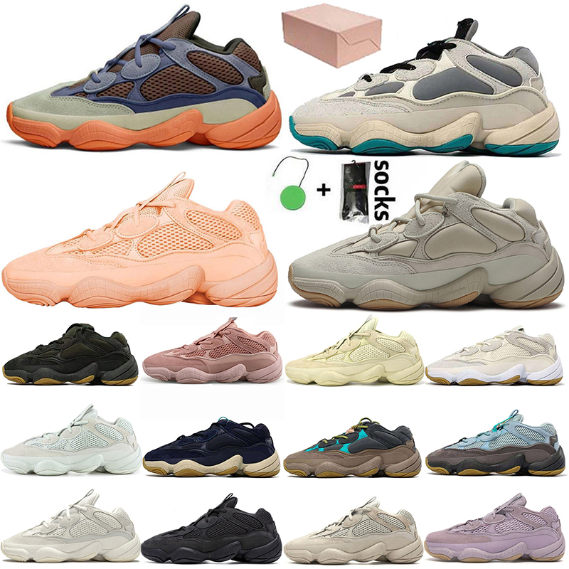 

With Box Kanye 500 Mens Running Shoes 2021 Fashion Enflame Taupe Light Reflective Bone White Utility Black Super Moon Yellow Blush Women Off Trainers Sneakers, #a1