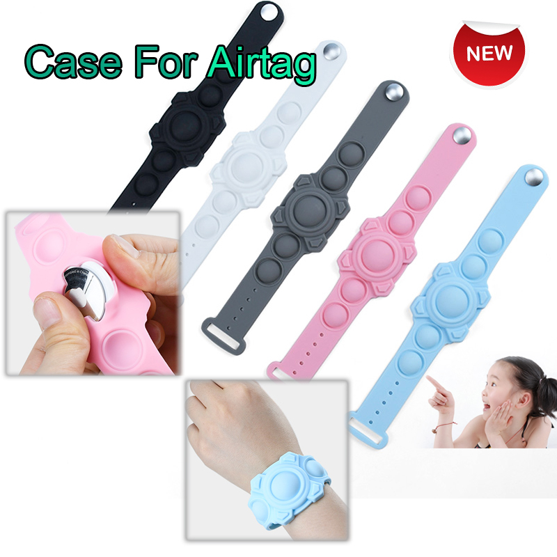 

Silicone Pop Bracelet Case for Apple Airtag Anti Lost Holder Stress Release Toy Kids Tracker Protective Cover Tracking Locator Wristband, Bracelet for airtag