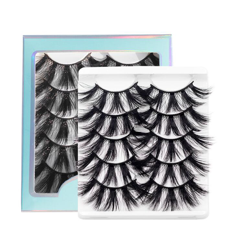 

5 Pairs 5D Mink Hair Eyelashes Set False Eyelash Soft multi layer lengthened Thick Eye Lashes Extension Makeup Tool Beauty Faux Lash, Mixed color