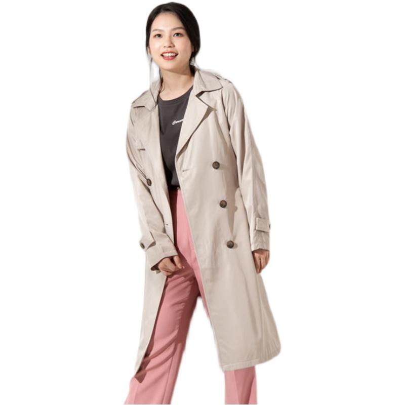 

Women's Trench Coats Spring Autumn Windbreaker Khaki Long With Belt Double Breasted Female Loose Oversize Lady Clothes