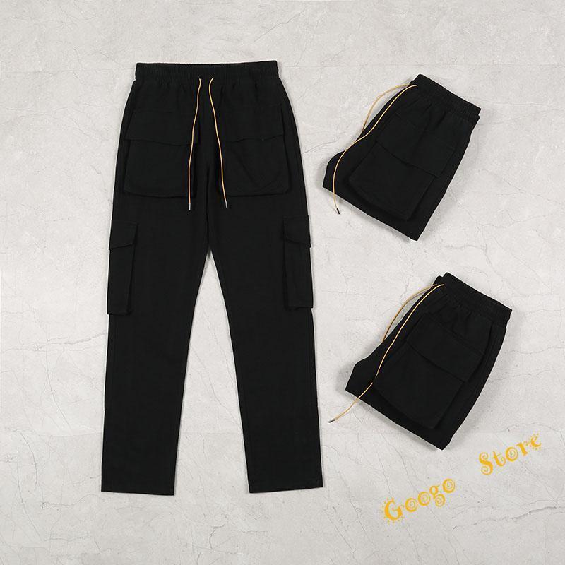 

Men's Pants Black Cargo High Quality Streetwear Multiple Pockets Tooling Men Women Jogger Drawstring Trousers With Tags