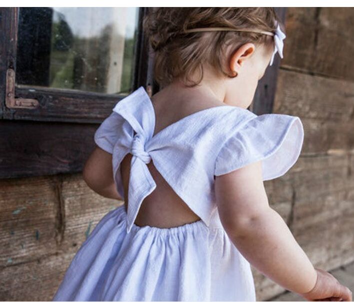 

Girls dresses Toddler Dress cotton linen solid color princess tutu skirts Newborn Boutique Clothing
