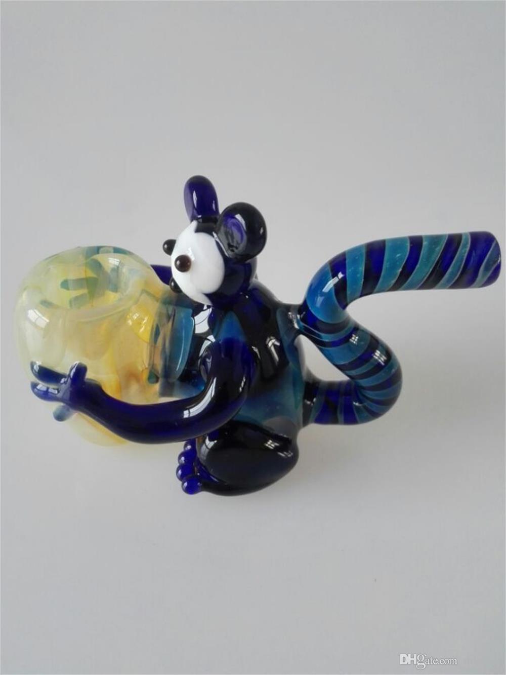 

New glass tube unique mixed color monkey shaped hookah pipe