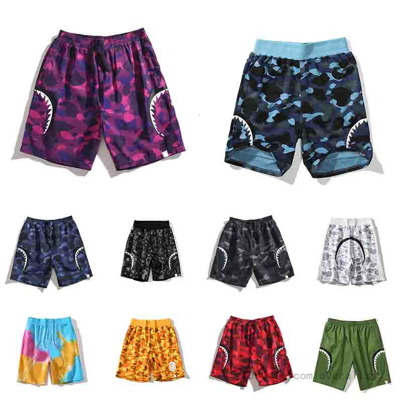 

shark MOUTH head shorts men street Beach Mens sports pants womens bathing unique ape Sweatpants summer camouflage short pant fashion letter, I need see other product