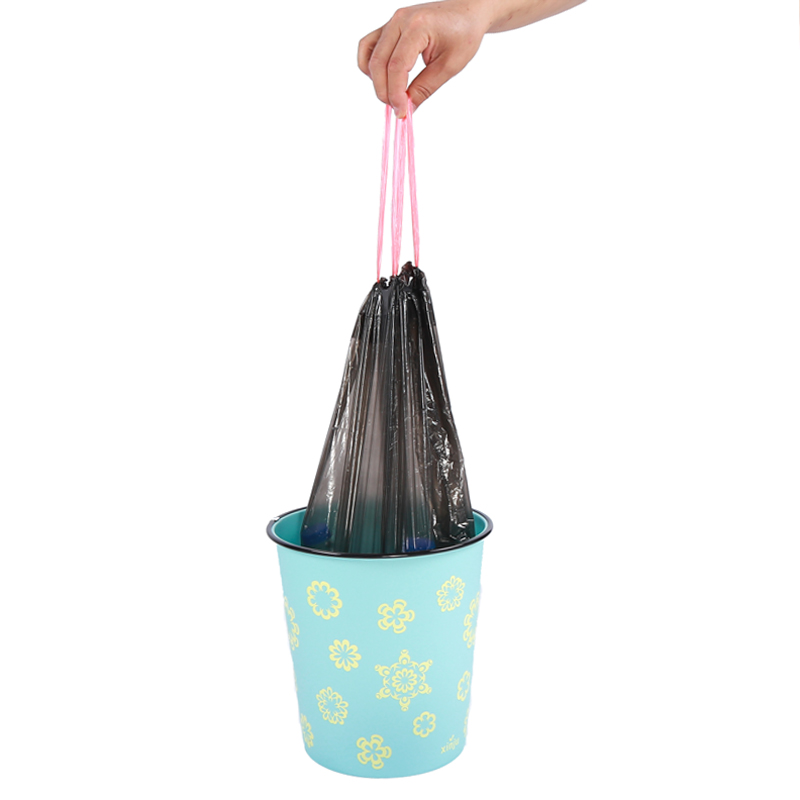 

Trash Bags New material portable drawstring garbage bag kitchen automatic closing thickened large garbage bag factory wholesale