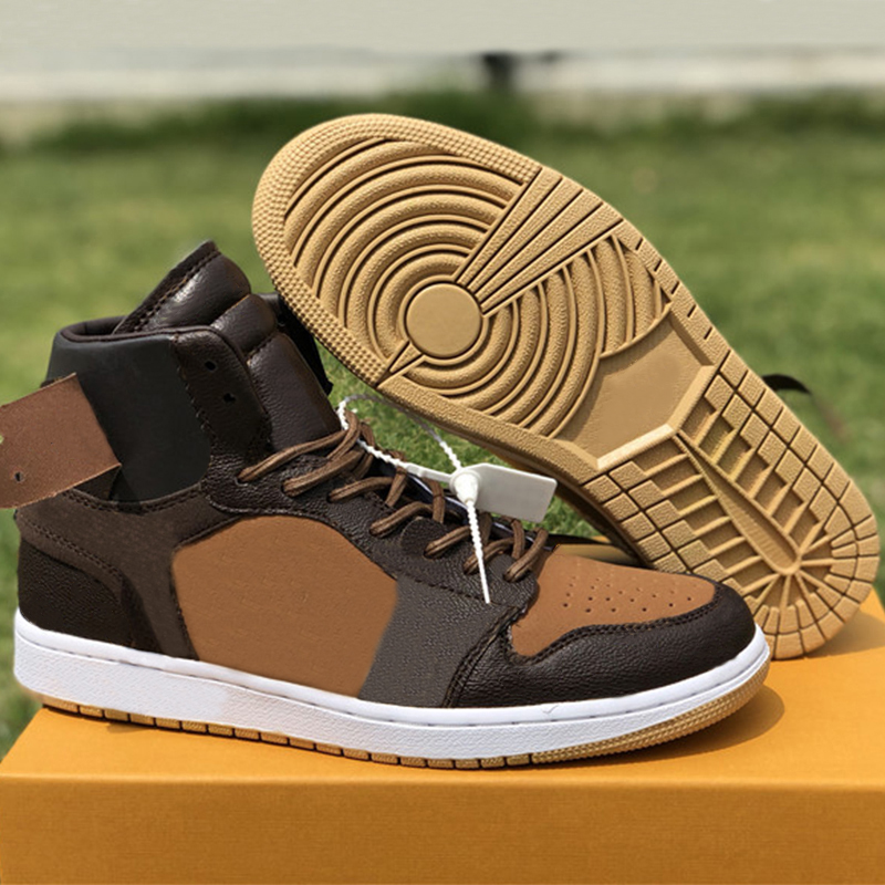 

2022 Jumpman 1 Men Women Basketball Shoes 1s Designer Sneakers Brown Fashion Mens Womens Trainers Sports Shoe Size 36-46, #21 royal blue 40-45