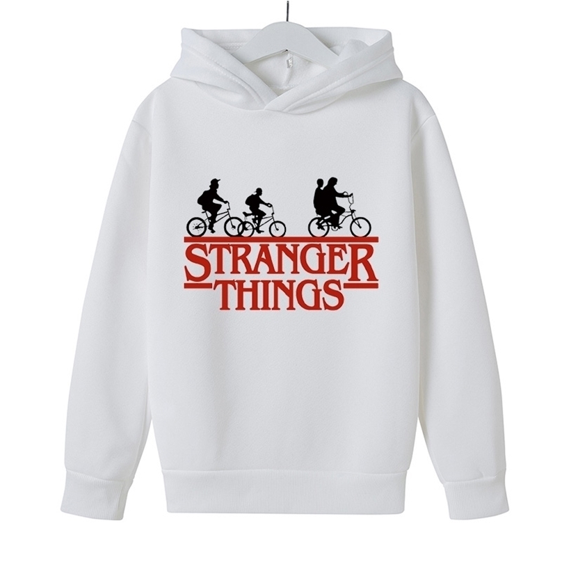 

Sale Spring Hoodies Stranger Things Letter Printed Girls Boys 4 To 14 Y Children Clothes Hoody Purpose Tour 211110, Black
