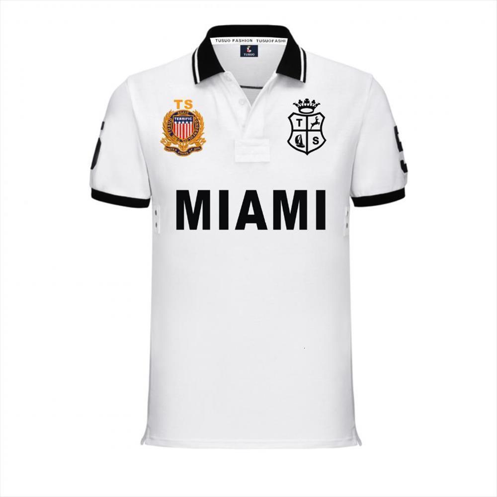 

plus size 4xl 5xl mens polos 6xl shirt short sleeve miami embroidery cotton casual jersey fashion shirts, White;black