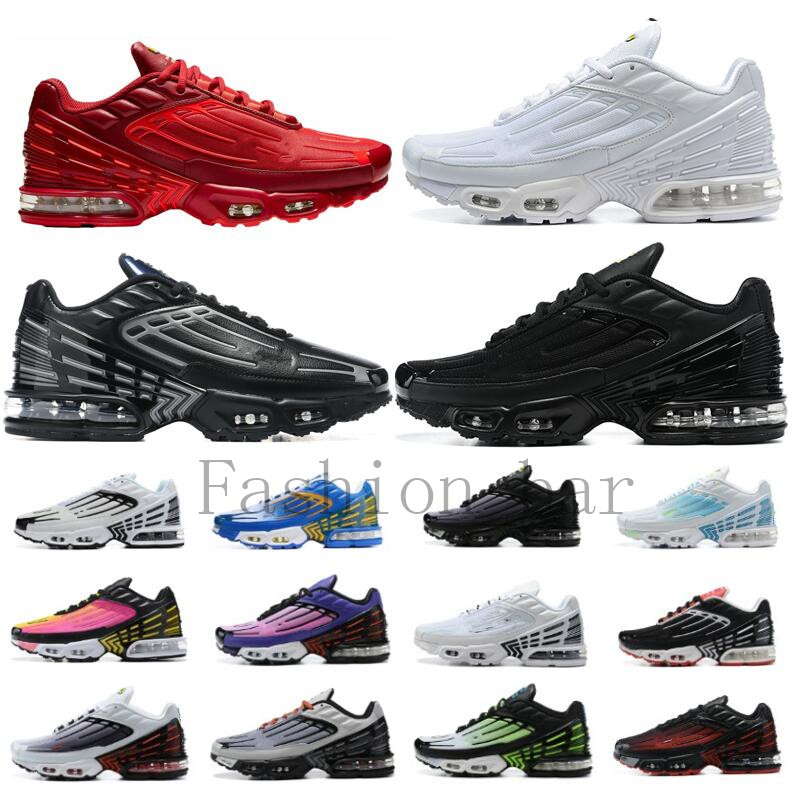 

Mens Plus TN III 3 Running Shoes Tuned All White Black Red Green Pink Parachute Tns Ultra Trainers Sports Sneakers des Chaussures, Yellow