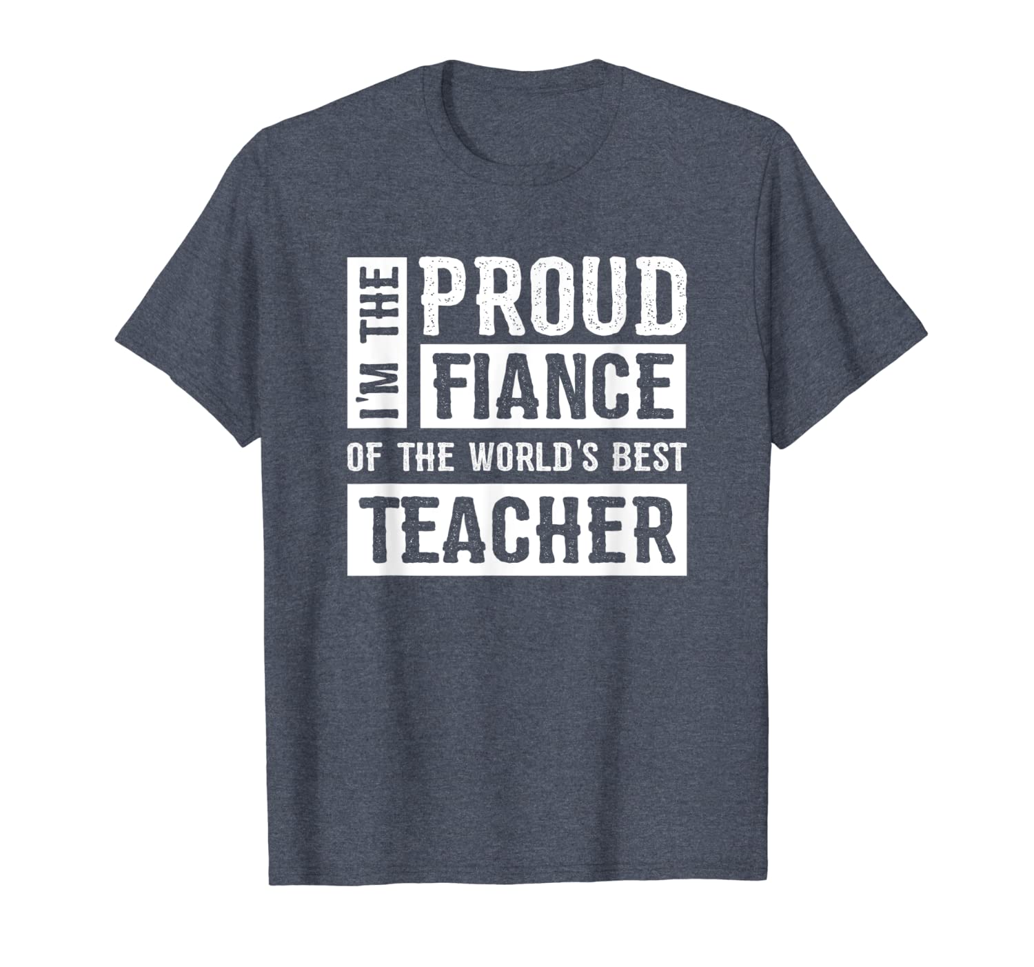 

proud fiance of the world's teacher t-shirt, White;black