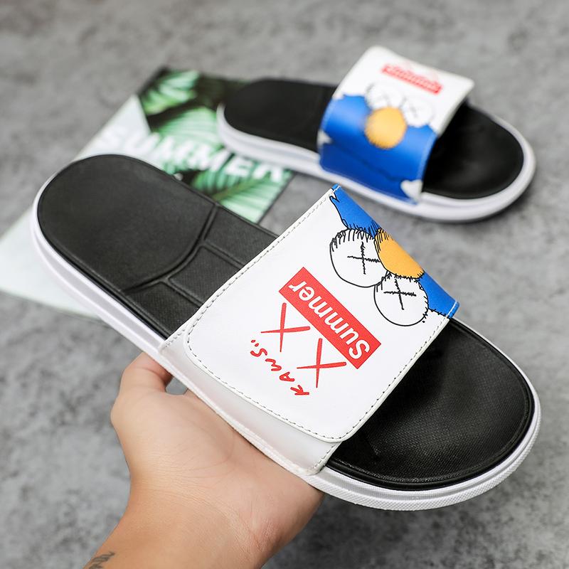 

Summer Home Slippers Shoes Women Cute Flip Flops Men Outdoor Beach Slides Non-slip Bathroom Bath Sandal, Black