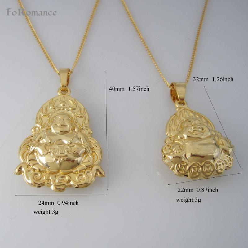 

Pendant Necklaces Foromance YELLOW GOLD GP OVERLAY 18INCH CIRCLE LINK CHAIN NECKLACE TWO STYLES Maitreya BUDDHA BUDDHISM, Silver