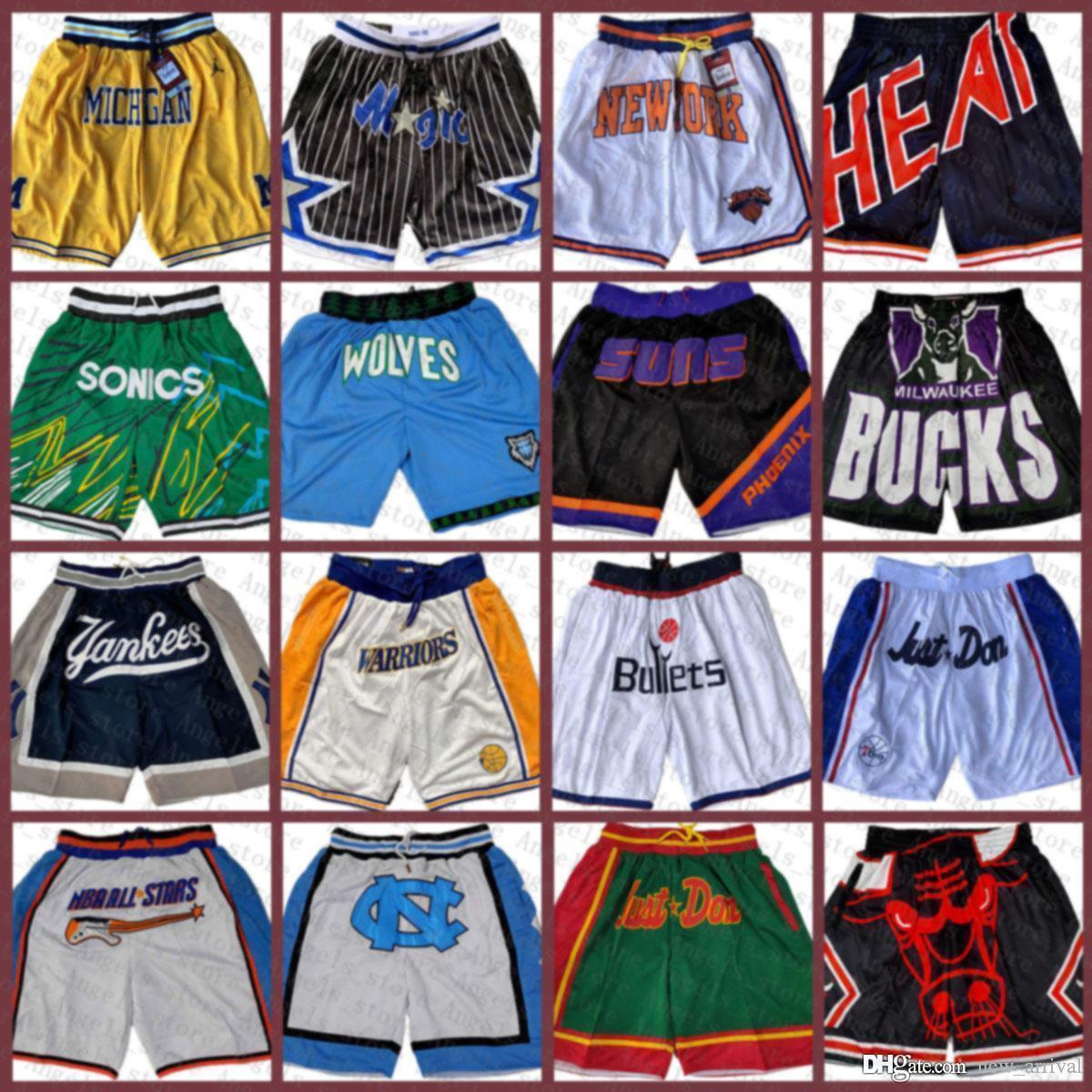 

Minnesota Timberwolves Seattle Supersonics Dallas Mavericks Just Basketball Shorts DON Mitchell & Ness Pocket Shorts, Black;red