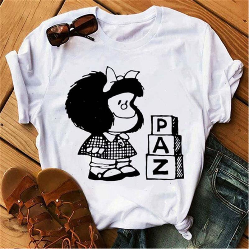 

Women T Shirt Cute Mafalda Summer Harajuku Casual Short sleeved shirts Streetwear O Neck White Tops Tee 90s Top Tshirt