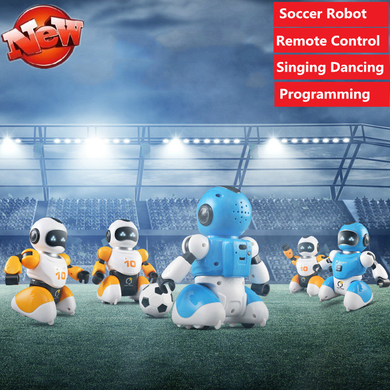 

1set 2pcs robot RC Soccer Robot Electric Dancing football Simulation Robots Programable Educational parent-child play game toy, Blue