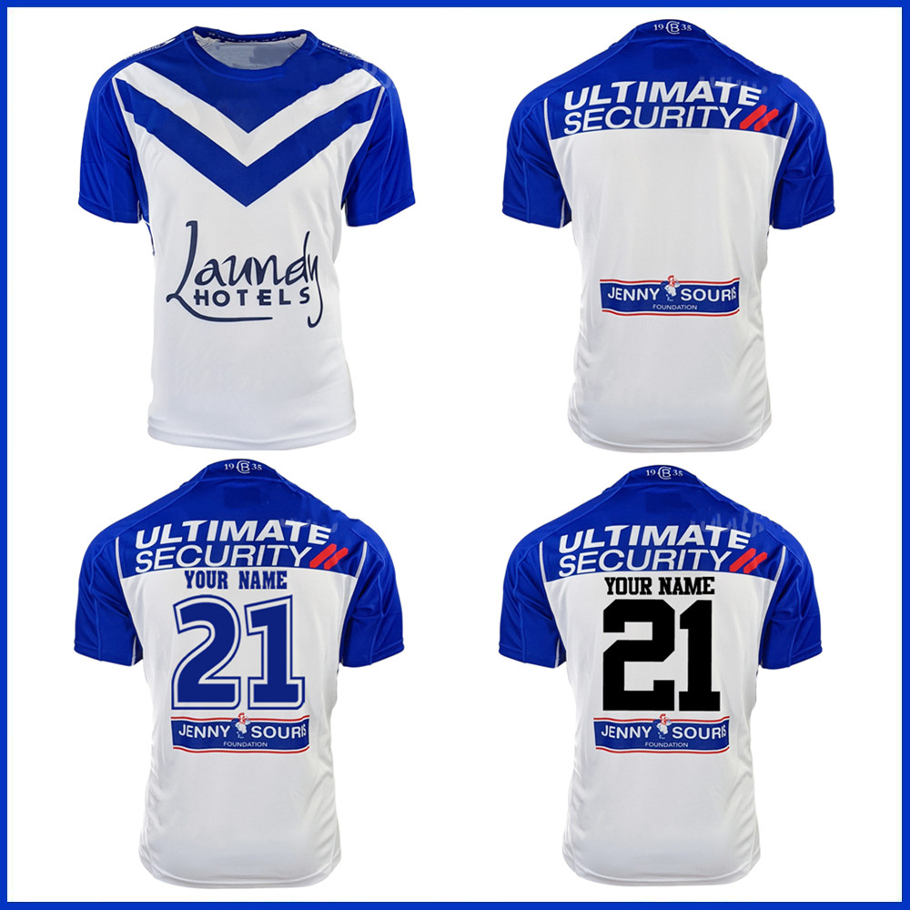 

2021 Bankstown Bulldogs Home Jersey 1985 Retro Rugby Jersey Size S--5XL, Black