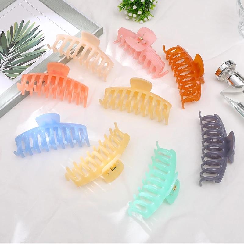 

Solid Color Claw Clip Large Barrette Crab Hair Claws Bath Clip Ponytail Clip For Women Girls Hair Accessories Gift