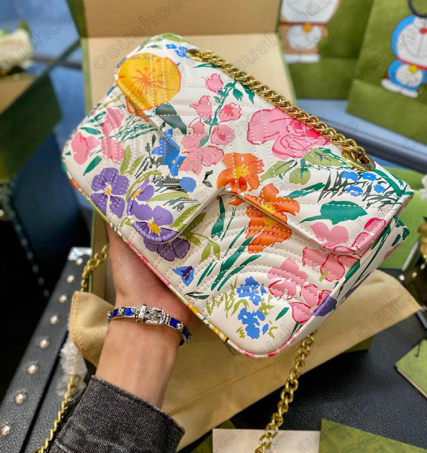

Marmont x Ken Scott Floral Flower Leather Mini Chain Bag Special EditionTote Shoulder Bags CrossBody Clutch Handbag Womens Luxurys Designers Heart Handbags, No bag;for difference fees