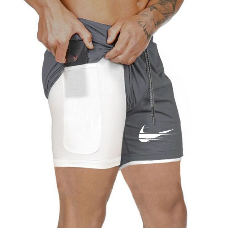 

Brand Shorts Men Bodybuilding quick-drying Sports Joggers Knee Length Sweatpants Summer Male Gyms training Running 11 color, White;black