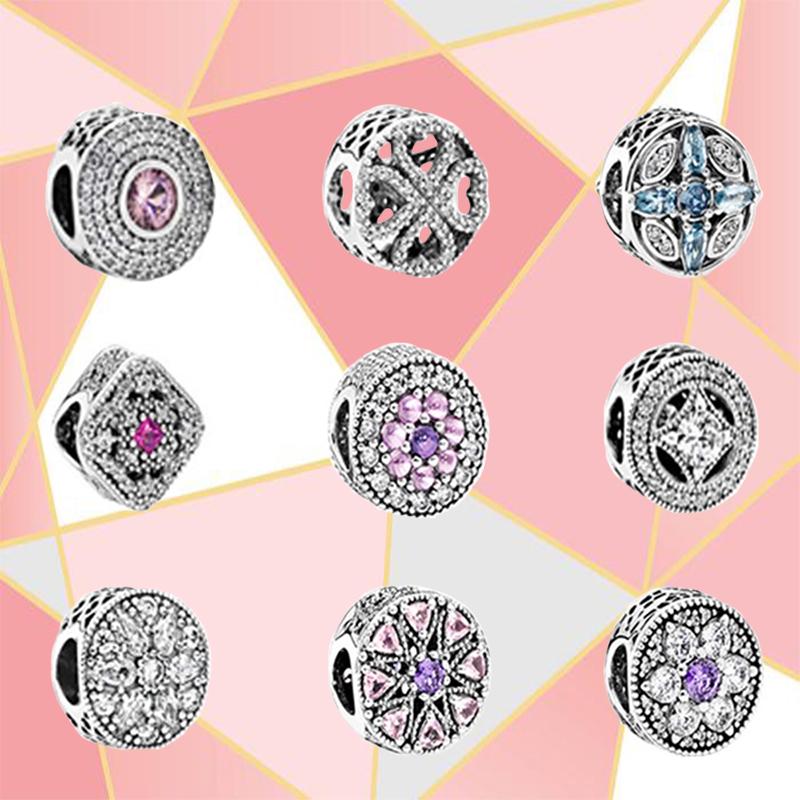 

Other Style 100% 925 Sterling Silver Suitable For Bracelet Hollow Zircon Transparent Glittering Jewelry Diy Beaded Birthday Gift