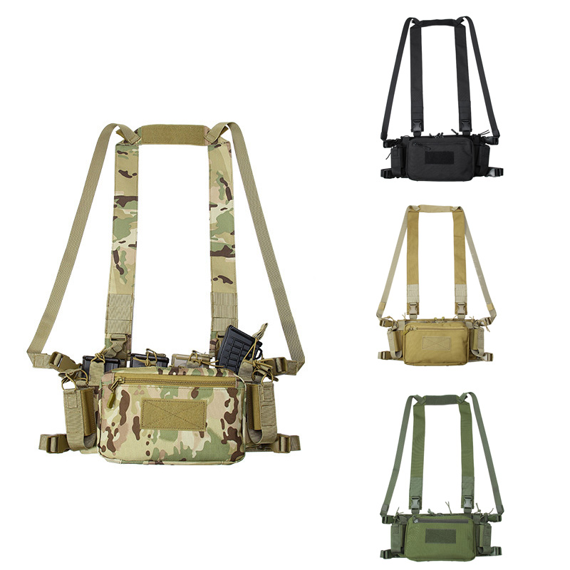 

Airsoft Gear Molle Vest Accessory Tactical Camouflage Chest Rig Mag Pouch Outdoor Sports Magazine Bag Carrier Combat Assault NO06-040, Tan