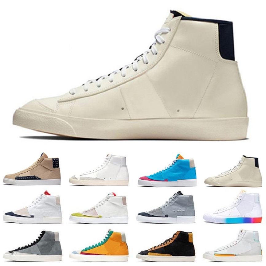 

2021 blazer mid 77 vintage low men women casual Athletic Running shoes Black White Multi Color Pink Foam Pacific Blue Kumquat Thermal mens trainers platform sneakers, 21